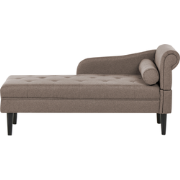 YVOIRE - Chaise longue - Taupe - Rechtszijdig - Stof