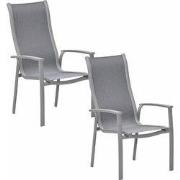 Garden Impressions Hilly tuinstoel stapelbaar taupe - 2 stuks