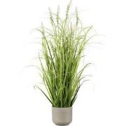 Kopu® kunstplant Gras met pluim 75 cm met Sierpot - grijs/groen
