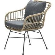 Margriet dining fauteuil - carbon black - natural rotan - mystic grey