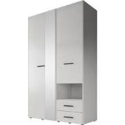 Meubella - Kledingkast Laura - Wit - 128 cm - Met spiegel