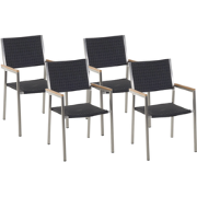GROSSETO  - Tuinstoel set van 4 - Zwart - PE rotan