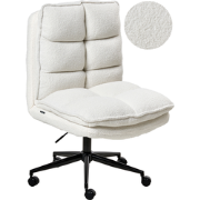 ADDISON - Bureaustoel - Wit - Bouclé