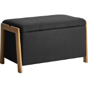 EDLAND - Opbergbankje - Zwart - Stof