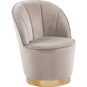 ALBY - Fauteuil - Lichtbeige - Fluweel
