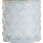 Kaars in wit getextureerd glas