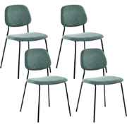 RILEY - Set van 4 eetkamerstoelen - Groen - Polyester