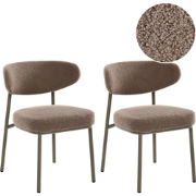 UNITY - Set van 2 eetkamerstoelen - Taupe - Bouclé