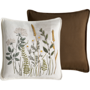 KNEMA - Sierkussen set van 2 - Wit/Bruin - Katoen