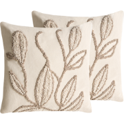 SAVINA - Sierkussen set van 2 - Wit/Beige - Katoen