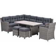Garden Impressions Jaru lounge dining set 6-delig links - light teak v...