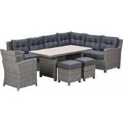 Garden Impressions Jaru lounge dining set 6-delig rechts - light teak ...