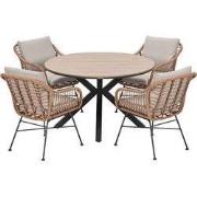 Garden Impressions Lucas tuinset bruin 5-delig - Tulli tuintafel light...