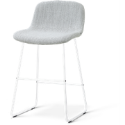 Nino-Mats barkruk grijs melange - wit onderstel - 65 cm