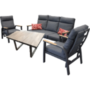 Carouge loungeset 4 delig teak antraciet