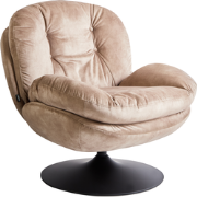 NOLVIK - Fauteuil - Zandbeige - Fluweel