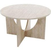 Ronde salontafel Ø70 cm in travertijndecor MARTA