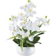 Kopu® Kunstbloem Orchidee 55 cm 4 takken op schaal - Phalaenopsis Wit