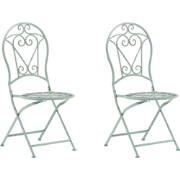 TRENTO  - Tuinstoel set van 2 - Lichtgroen - Metaal