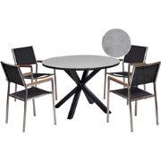 MALETTO/GROSSETO - Tuinset 4-zits - Grijs/Zwart - Aluminium
