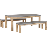 OSTUNI  - Tuinset voor 6 2 banken - Grijs - Vezelcement