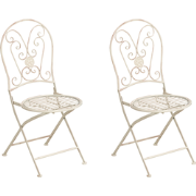 COGGIA - Set van 2 tuinstoelen - Lichtbeige - IJzer