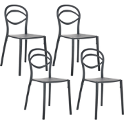 COVOLO - Tuinstoel set van 4 - Zwart - Polypropyleen