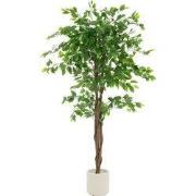Kunstplant ficus 150 cm met natuurlijke houten stam in pot ML design
