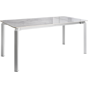 FELETTO - Tuintafel - Wit/Wit marmer - 180 x 90 cm - Gesinterde steen
