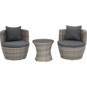 CAPRI - Bistroset voor 2 - Donkergrijs - PE rotan