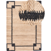 GONDIA - Vloerkleed - Beige/Zwart - 160 x 230 cm - Jute