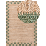 BEED - Vloerkleed - Beige/Groen - 160 x 230 cm - Jute