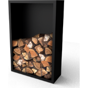 Beltza zwarte Houtopslag met achterwand Lengte: 1000 Breedte: 385 Hoog...