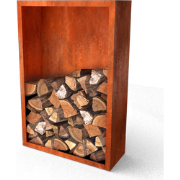 Egura Cortenstaal Houtopslag met achterwand Lengte: 1000 Breedte: 385 ...