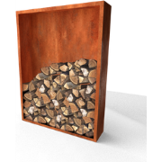 Egura Cortenstaal Houtopslag met achterwand Lengte: 1500 Breedte: 385 ...