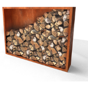 Egura Cortenstaal Houtopslag met achterwand Lengte: 2000 Breedte: 385 ...