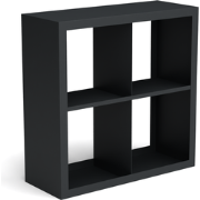 Beltza zwarte houtopslag onderverdeling 4 vakken 1000x385x1000 mm