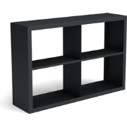 Beltza zwarte houtopslag onderverdeling 4 vakken 1500x385x1000 mm