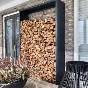 Houtopslag Beltza Zwart 150 x 38.5 x 200 cm