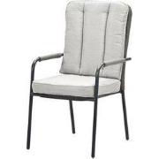 Venice dining fauteuil - carbon black - rope taupe - desert sand