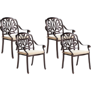 ANCONA  - Tuinstoel set van 4 - Donkerbruin - Aluminium
