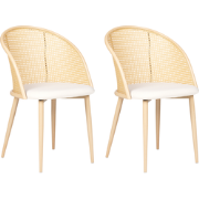 CORNELL - Eetkamerstoel set van 2 - Lichtbeige - Metaal