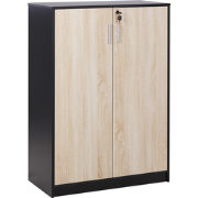 ZEHNA - Sideboard - Lichthout/Zwart - 117 cm - Vezelplaat