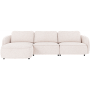 Norris gestoffeerde 4-zits hoekbank wit - links - 319 cm