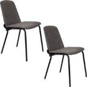 Zuiver Clip Eetkamerstoelen  Zwart/Grijs - Set van 2