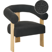 ILBRO - Fauteuil - Zwart/Lichtbruin - Bouclé