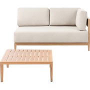 SAMPIERI - Tuinbank met salontafel - Lichtbruin/ Beige - Aluminium