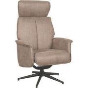 LABEL51 Fauteuil Verdal - Taupe - Micro Suede - Excl. Hocker