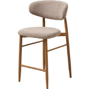 Veronique barkruk met stoffen zitvlak en rugleuning zand - 65 cm