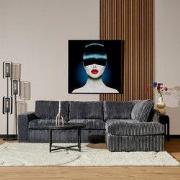 Starfurn MySofa Teddy | 2,5 zits + Divan Rechts | Antraciet